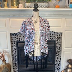 Do everything in love cardigan wrap with fringe bottom, one size